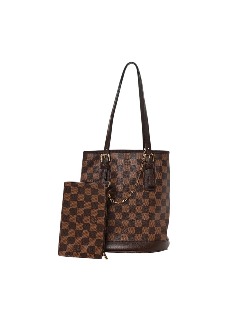 Louis Vuitton Damier Ebene Marais Bucket W/ Pouch